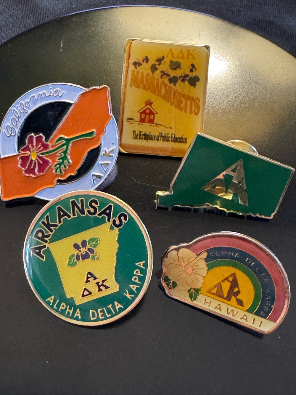 Vintage Alpha Delta Kappa (ADK) Enamel Pin Lot